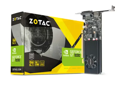 Zotac GT 1030 Low Profile / 1228-1468 MHz / 2 GB GDDR5 6 GHz / 64-bit / HDMI + DVI / 30 W / po sprzedaży