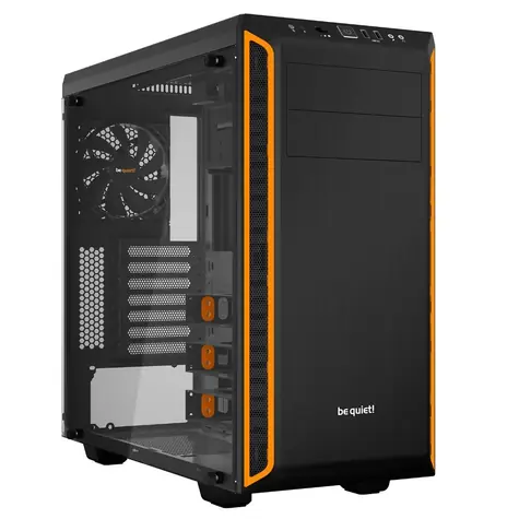 be quiet! PURE BASE 600 Window pomarańczowy / ATX / 2x USB 3.0 + 2x Jack 3,5mm / 1x 120 mm + 1x 140 mm / Strona przezroczysta