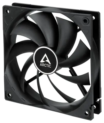 ARCTIC F12 PWM PST czarny / 120 mm / Łożysko dynamiczne Fluid / 0,3 Sone @ 230-1350 RPM / 90,1 m3h / 4+3-pin