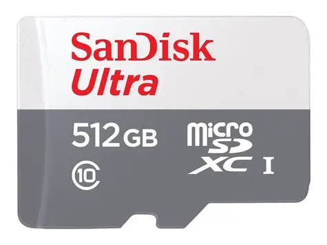 SanDisk Ultra microSDXC 512 GB + adapter / klasa 10 / UHS-I / odczyt: do 100 MB