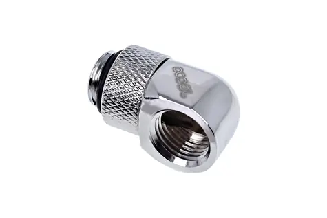 Złącze Alphacool Eiszapfen L obrotowe G1/4 do G1/4, chromowane