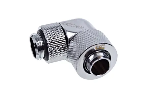Złącze zaciskowe Alphacool Eiszapfen 13/10 mm obrotowe 90° G1/4, chrom