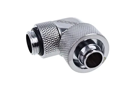 Złącze zaciskowe Alphacool Eiszapfen 16/10 mm obrotowe 90° G1/4, chrom