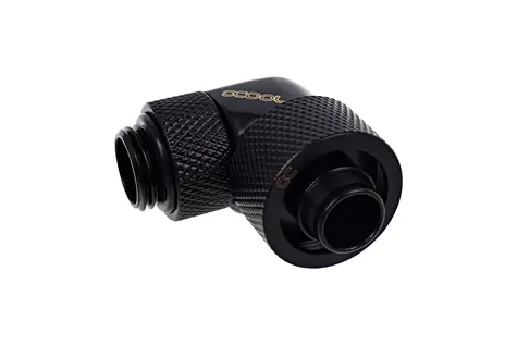 Złącze zaciskowe Alphacool Eiszapfen 16/10 mm obrotowe 90° G1/4, czarne