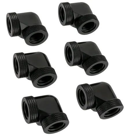 RAIJINTEK Pelias - D160906 6 szt. czarny / do 16mm HardTube / G1/4" / kąt 90°
