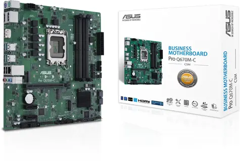 Asus PRO Q670M-C-CSM / Intel Q670M / LGA 1700 / 4X DDR5 / 1x PCIe x16 / 1x LAN 1Gb / mATX