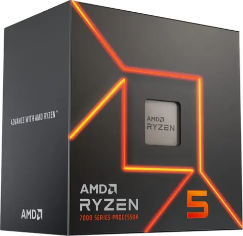 AMD RYZEN 5 7600 @ 3,8 GHz / Turbo 5,1 GHz / 6C12T / L2 6 MB L3 32 MB / AM5 / Zen 4 / 65 W