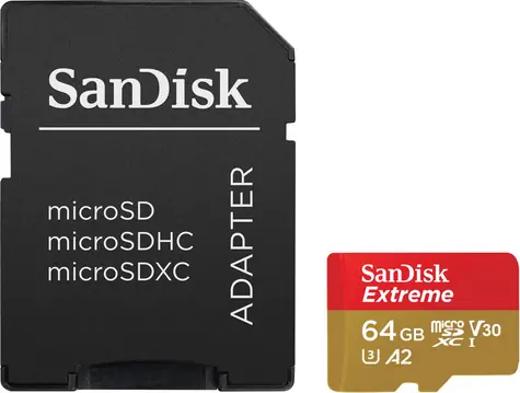 SanDisk Extreme microSDXC 64 GB + adapter / klasa 10 / UHS-I / odczyt: do 170 MB