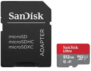 SanDisk Ultra microSDXC 512 GB + adapter / klasa 10 / UHS-I / odczyt: do 150 MB