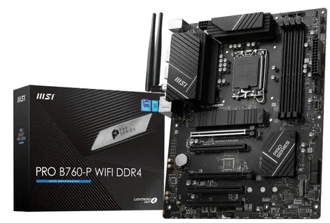 MSI PRO B760-P WIFI DDR4 / B760 / LGA 1700 / 4X DDR4 / PCIEx16 / 1x 2.5GLAN / Wi-Fi / ATX