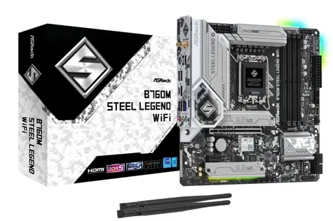 ASRock B760M STAL Legend WIFI / B760 / LGA 1700 / 4X DDR5 / PCIEx16 / 1x 2.5GLAN / mATX