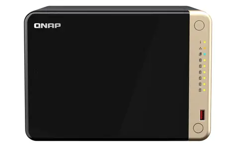 QNAP TS-664-8G czarny / Intel Celeron 2,9 GHz / 8 GB RAM / 6x 3,5" SATA III + 2x M.2 / 4X USB / 1x HDMI / 2x 2,5GLAN