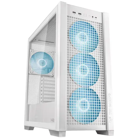 Asus TUF GAMING GT302 TG biały / E-ATX / 2x USB 3.0 / USB-C / 4X 140mm / bez źródła zasilania / strona przezroczysta 