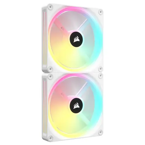 Corsair iCUE LINK QX140 Seria RGB 140mm biały 2 szt. / Dynamic Fluid Bearing / 400-2000 RPM / 82,5 CFM / 4-pin