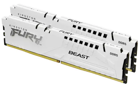 Kingston Fury Beast White 32 GB (2x 16 GB) DDR5 6000 MHz / CL30 / DIMM / On-Die ECC / EXPO / 1,35 V