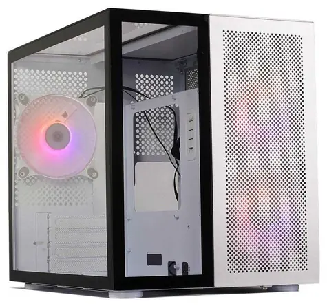 Redragon GC-588 Axe ARGB czarny / Micro ATX / 2x USB-A + 1x USB-C / bez zasilacza / strona przezroczysta