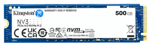 Kingston NV3 SSD 500 GB / M.2 2280 / PCIe 4.0 / NVMe / R: 5000 MB/s / W: 3000 MB/s