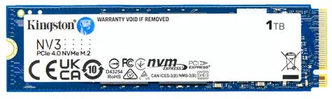 Kingston NV3 SSD 1 TB / M.2 2280 / PCIe 4.0 NVMe / R: 6000 MB/s / W: 4000 MB/s
