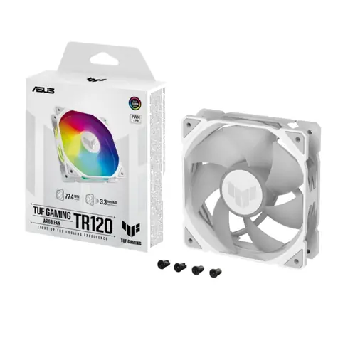 Asus TUF GAMING TR120 ARGB biały / 120 mm / łożysko hydrauliczne / 2000 obr./min / 77,4 CFM / 29 dB