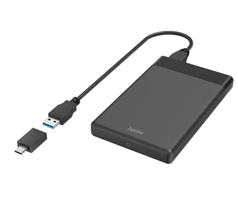 HAMA 200760 czarna / Zewnętrzna skrzynka na 2,5" HDD/SSD/SATA/USB 3.2