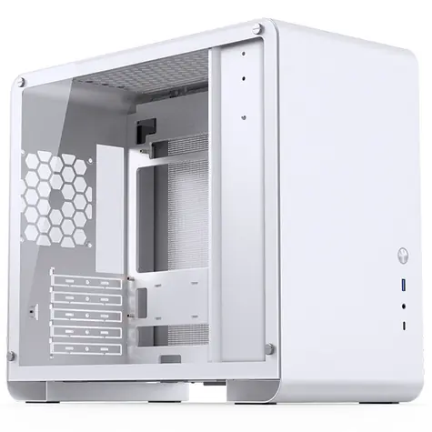 Jonsbo U4 Mini biały / mATX / 1x USB-A 3.0 / 1x USB-C 3.2 / bez zasilacza / strona przezroczysta 