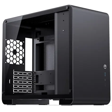 Jonsbo U4 Mini czarny / mATX / 1x USB-A 3.0 / 1x USB-C 3.2 / bez zasilacza / strona przezroczysta 