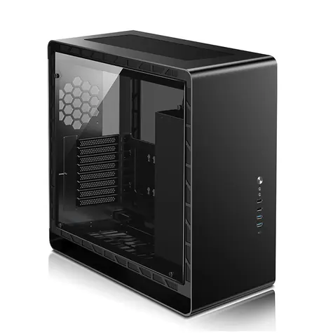 Jonsbo UMX6S TG czarny / E-ATX / 2x USB-A 2.0 / 2x USB-A 3.0 / 1x USB-C / bez źródła zasilania / strona przezroczysta 