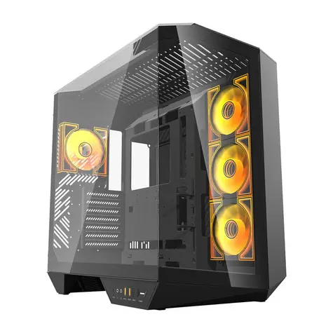 darkFlash DY470 czarny / ATX / 4X 120 mm / 2x USB-A / 1x USB-C / strona przezroczysta / bez źródła zasilania 