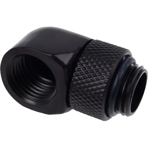 Adapter kątowy L Alphacool Eiszapfen 90°, krótki 1/4", czarny