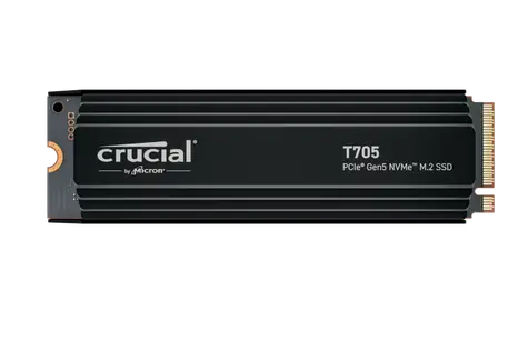 Radiator CRUCIAL T705 4TB / M.2 2280 / PCIe Gen5 / R: 14100 MBps / W: 12600 MBps / MTBF: 1,5 mh / chłodnica 