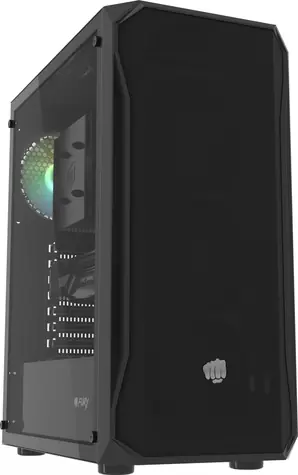 Fury Shobo SH4 RGB czarny / ATX / 3x USB-A / 1x 120 mm RGB / Przezroczysty panel boczny / Bez zasilacza