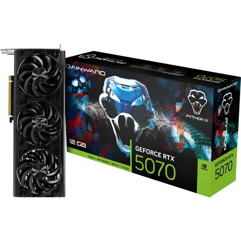 Gainward GeForce RTX 5070 Python III 12 GB / 2512 MHZ / 12 GB GDDR7 / 192-bit / 1x HDMI + 3x DP / 650 W (16)