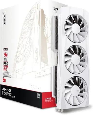 Karta graficzna XFX Quicksilver Radeon RX 9070XT 16 GB / 2970 MHz / 16 GB GDDR6 / 256-bit / 1x HDMI + 3x DP / 700 W (8+8)