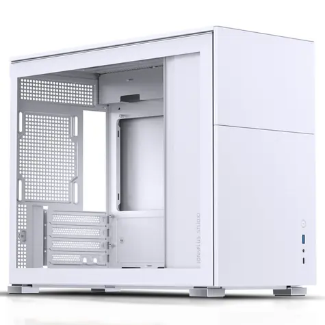 Jonsbo D31 TG biały / mATX / 1x USB-A 3.2 / 1x USB-C 3.2 / bez zasilacza / przezroczysty panel boczny