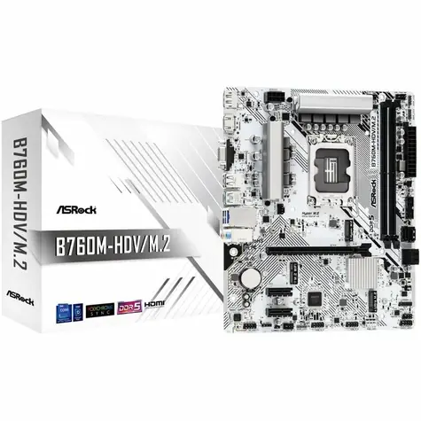 Płyta główna ASRock B760M-HDV/M.2 / B760M / LGA 1700 / 2x DDR5 / 2x PCIex16 / 2.5GLAN / mATX