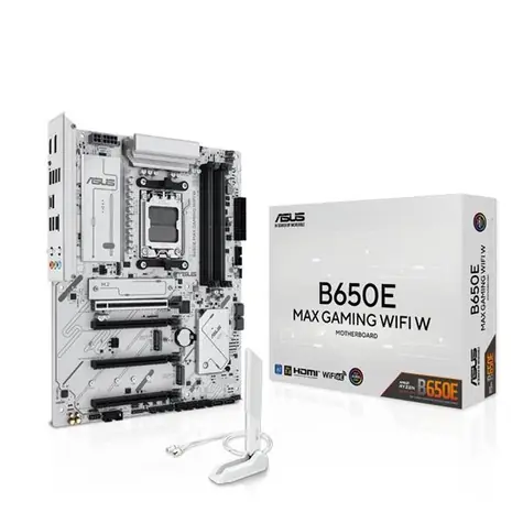 Asus B650E MAX GAMING WIFI biały / AMD B650 / DDR5 / SATA III RAID / USB / 2.5GLAN / M.2 / sc.AM5 / ATX