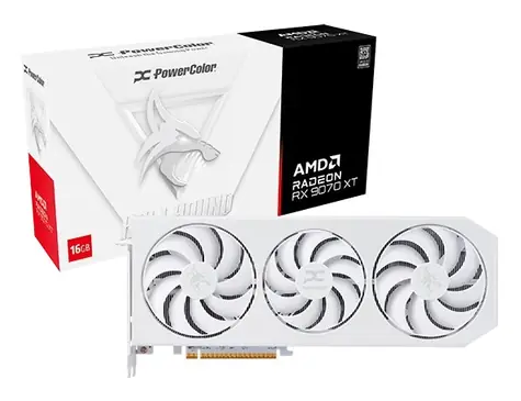 PowerColor Hellhound Radeon RX 9070 XT Spectral White 16 GB / 3010 MHz / 16 GB GDDR6 / 256-bit / 1x HDMI + 3x DP / 700 W