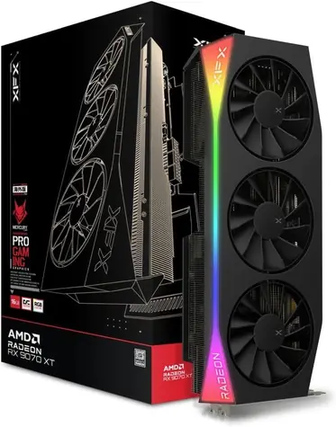 Karta graficzna XFX Mercury Radeon RX 9070XT 16 GB OC / 3100 MHz / 16 GB GDDR6 / 256-bit / 1x HDMI + 3x DP / 700 W (8+8+8)