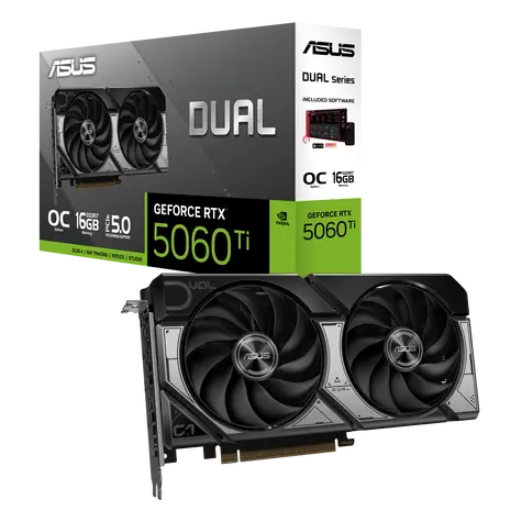 Asus DUAL GeForce RTX 5060 Ti OC 16 GB / 2632 MHz / 16 GB GDDR7 / 128-bit / 1x HDMI + 3x DP / 550 W (8)