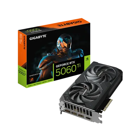 GIGABYTE GeForce RTX 5060 Ti WINDFORCE 8 GB / 2572 MHz / 8 GB GDDR7 / 128-bit / 1x HDMI + 3x DP / 650 W (8)