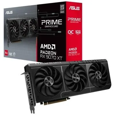 Asus Prime Radeon RX 9070 XT OC 16G / 1660 MHz / 16 GB GDDR6 / 256-bit / 1x HDMI + 3x DP / 750 W (8+8+8) / sprzedaż ostateczna