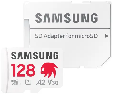 Samsung PRO PLUS Sonic the Hedgehog microSDXC 128 GB + adapter SD / UHS-1 / Klasa 10 / U3 / Odczyt: 180 MBps / Zapis: 130 MBps