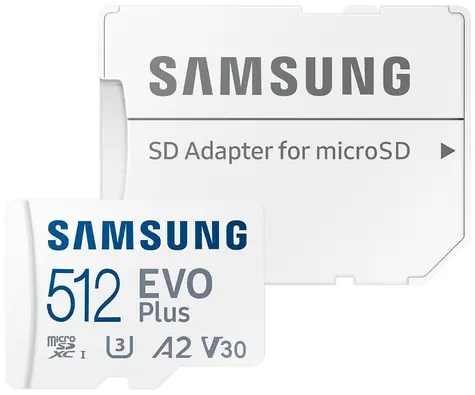 Samsung EVO PLUS microSDXC 512GB (MB-MC512SA/ EU) + adapter SD / UHS-1 / Klasa 10 / U3 / Odczyt: 160 MBps