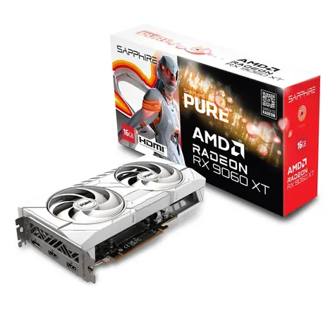 Sapphire Radeon RX 9060 XT Pure Gaming OC 16 GB / 3290 MHz / 16 GB GDDR6 / 1x HDMI + 2x DP / 450 W (8)