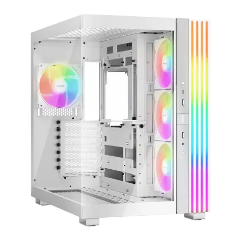 be quiet! Light Base 600 LX ARGB biały / ATX / 2x USB-A / 1x USB-C / 4X 120mm / bez zasilacza / przezroczysty panel boczny