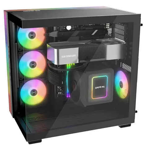 Be quiet! Light Base 600 LX ARGB czarny / ATX / 2x USB-A / 1x USB-C / 4X 120 mm / bez zasilacza / przezroczysty panel boczny