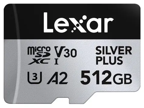 Lexar Professional SILVER PLUS microSDXC 512 GB / odczyt: 205 MBps / zapis: 150 MBps / UHS-I / V30