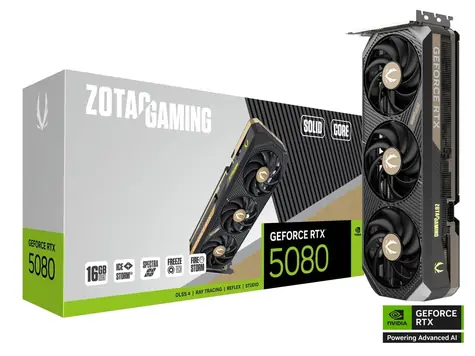 Zotac RTX 5080 SOLID CORE / 16 GB GDDR7 / 256-bit / 1x HDMI + 3x DP / 850 W (16)
