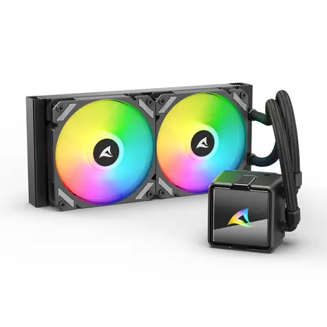 Sharkoon S50 ARGB czarny / 2x 120 mm / 34,3 dB @ 2000 obr./min / 83,44 CFM / AMD + Intel