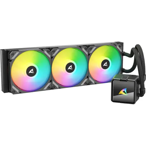Sharkoon S60 ARGB czarny / 3x 120 mm / 34,3 dB @ 2000 obr./min / 83,44 CFM / AMD + Intel